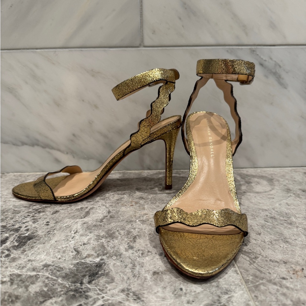 Loeffler Randall Gold Heels sz 9.5